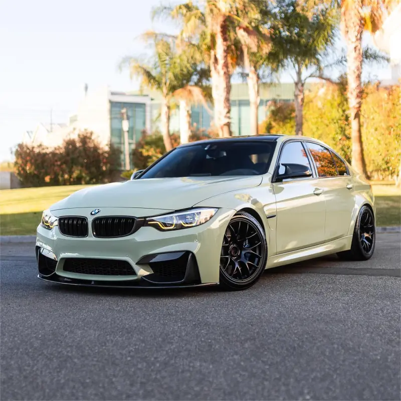 Gloss Light Khaki Green Car Vinyl Wrap Mercedes Benz