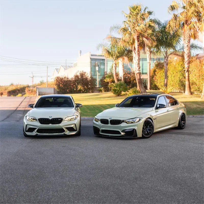 Gloss Light Khaki Green Car Vinyl Wrap Mercedes Benz