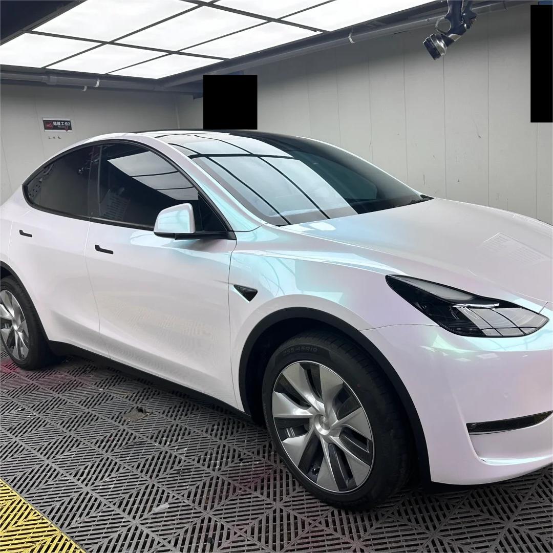 Gloss Metallic Chameleon Aurora White Car Vinyl Wrap Sale