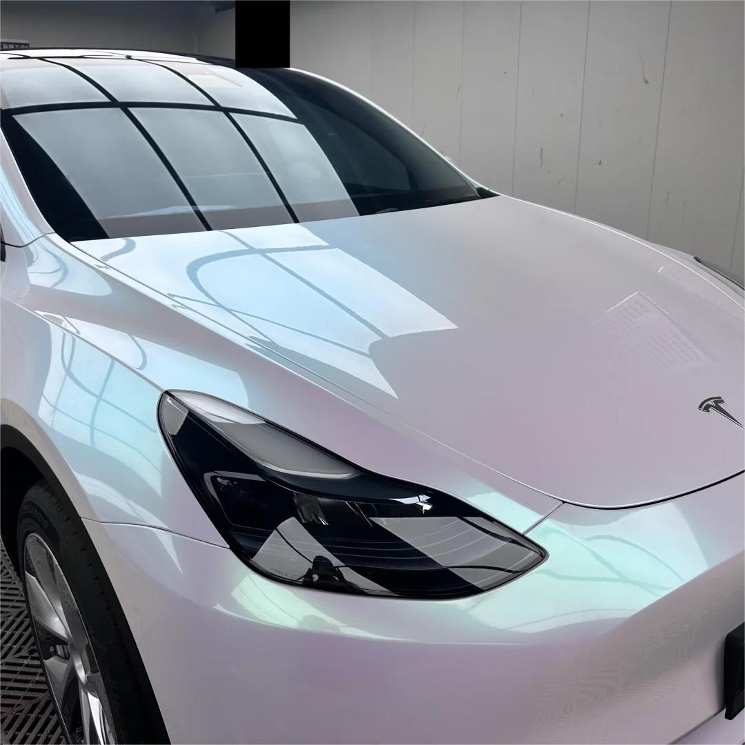 Gloss Metallic Chameleon Aurora White Car Vinyl Wrap Sale