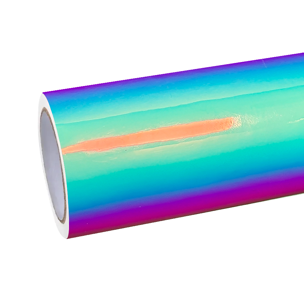 Gloss Rainbow Holographic Chrome White Car Vinyl Wrap