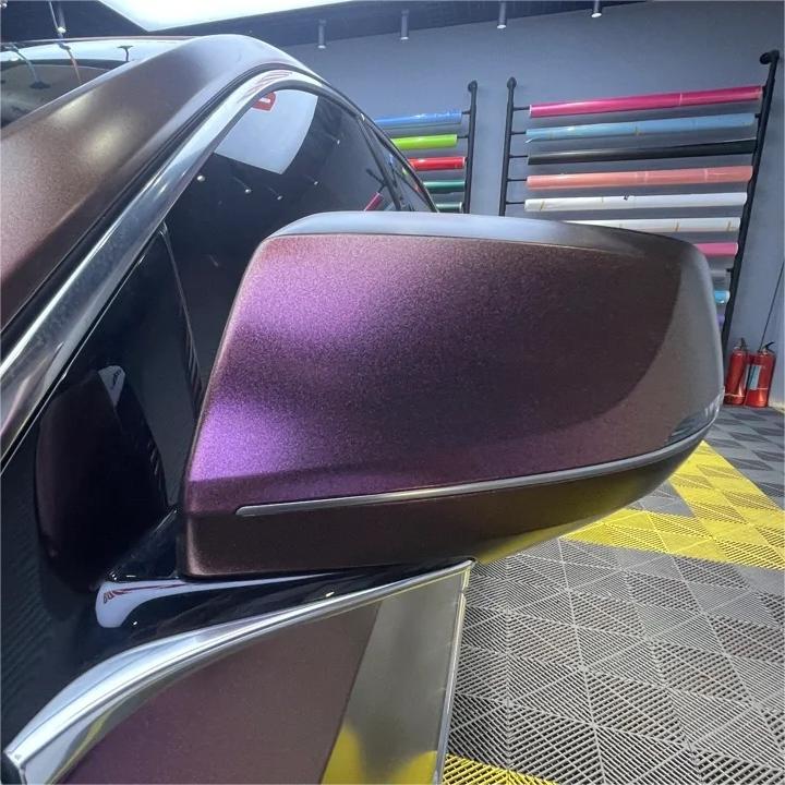 Matte Metallic Diamond Night Brown Red Car Vinyl Wrap