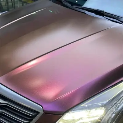 Matte Metallic Diamond Night Brown Red Car Vinyl Wrap 02