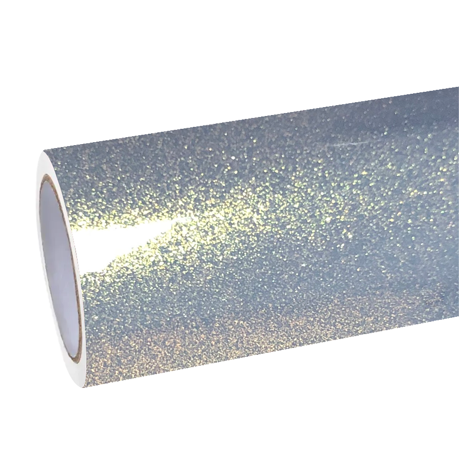 Gloss Metallic Diamond Chameleon Grey Gold Car Vinyl Wrap