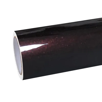 Gloss Diamond Chameleon Black Red Vinyl Wrap 01