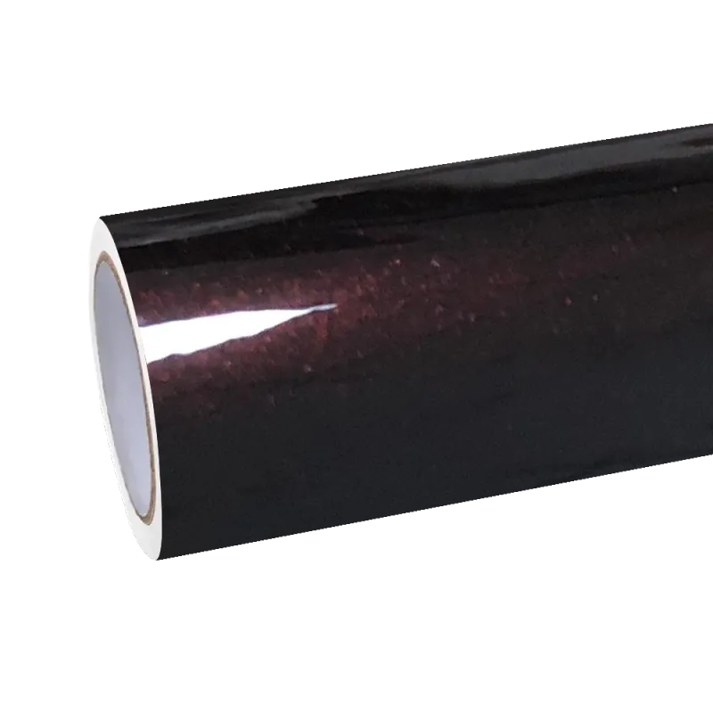 Gloss Diamond Chameleon Black Red Vinyl Wrap