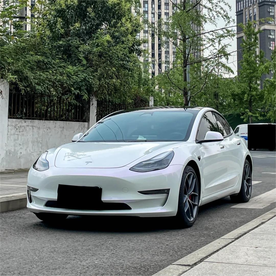 Gloss Chameleon Purple White Car Vinyl Wrap PET