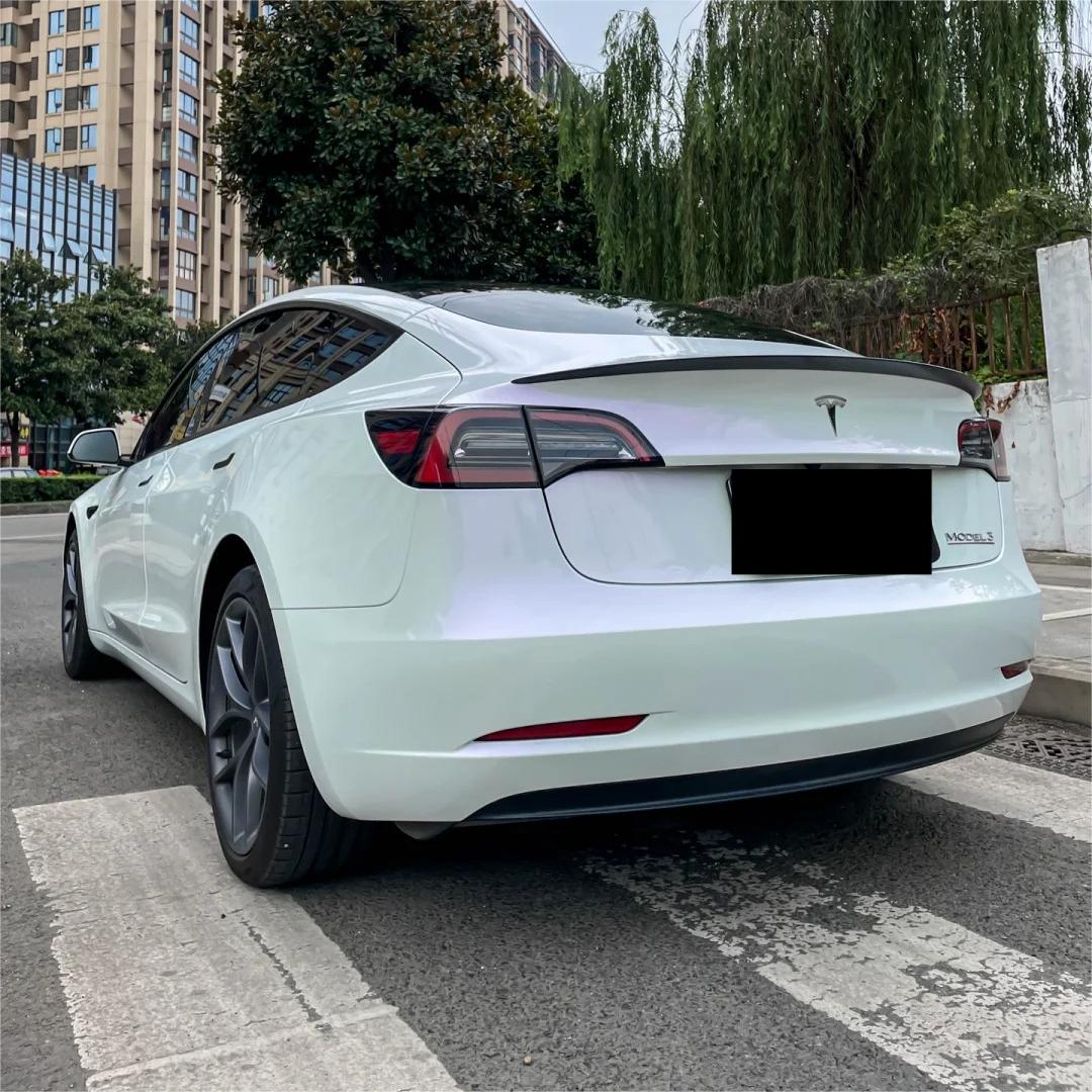 Gloss Chameleon Purple White Car Vinyl Wrap PET