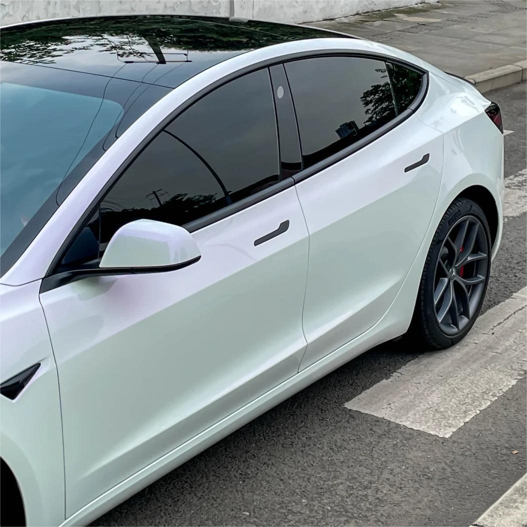 Gloss Chameleon Purple White Car Vinyl Wrap PET