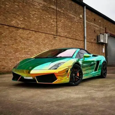 Gloss Ammolite Gem Green Holographic Chrome Laser Car Vinyl Wrap 02