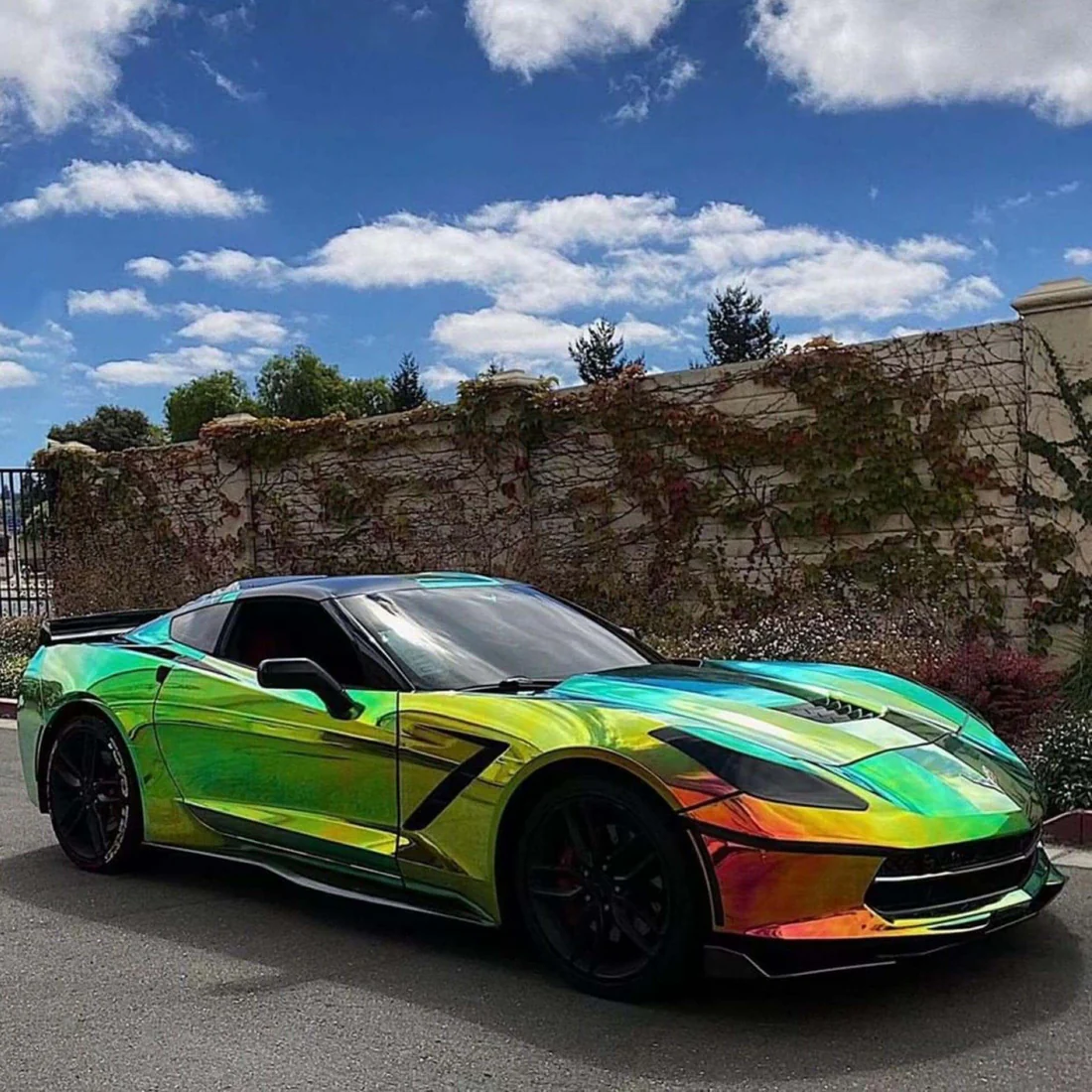 Gloss Ammolite Gem Green Holographic Chrome Laser Car Vinyl Wrap