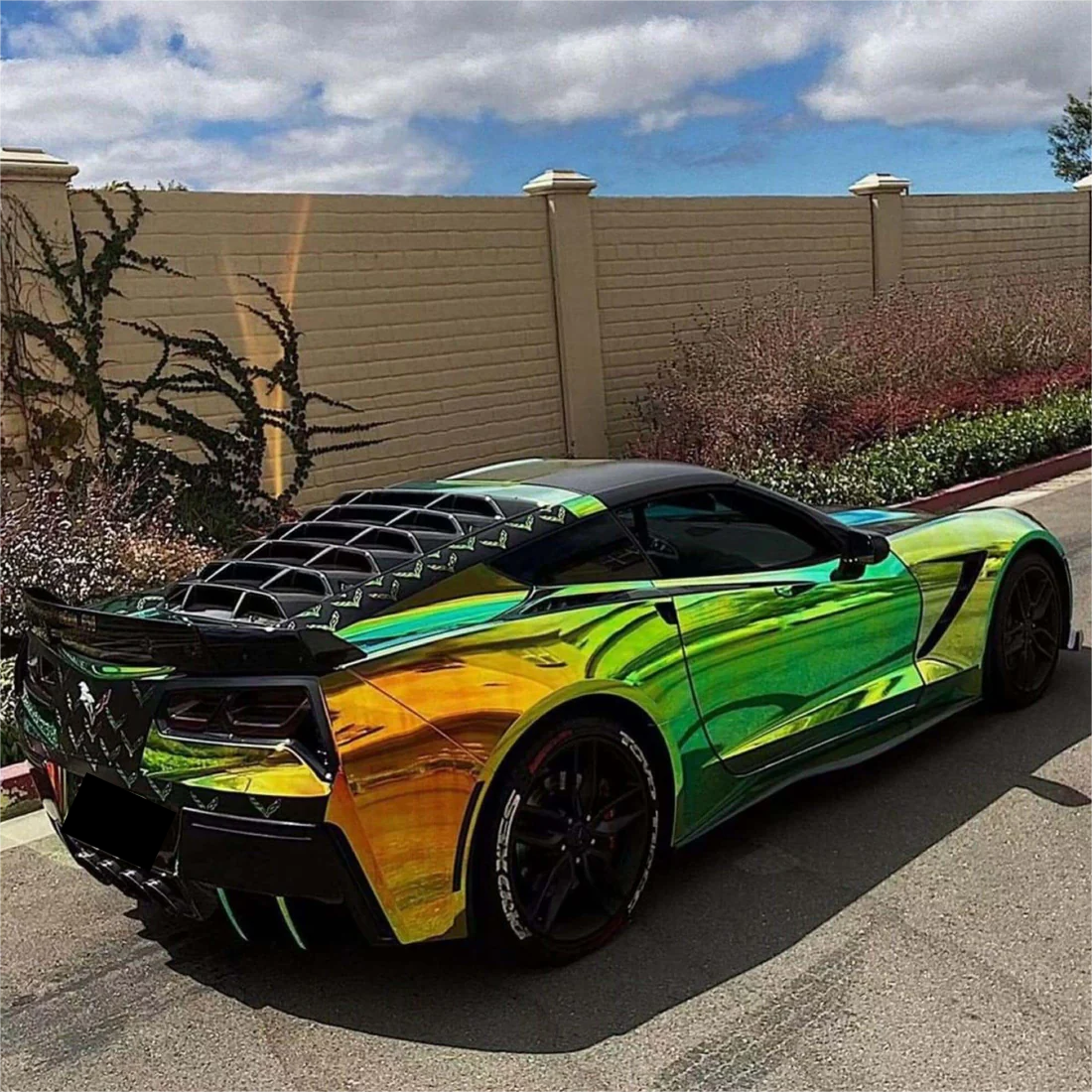 Gloss Ammolite Gem Green Holographic Chrome Laser Car Vinyl Wrap