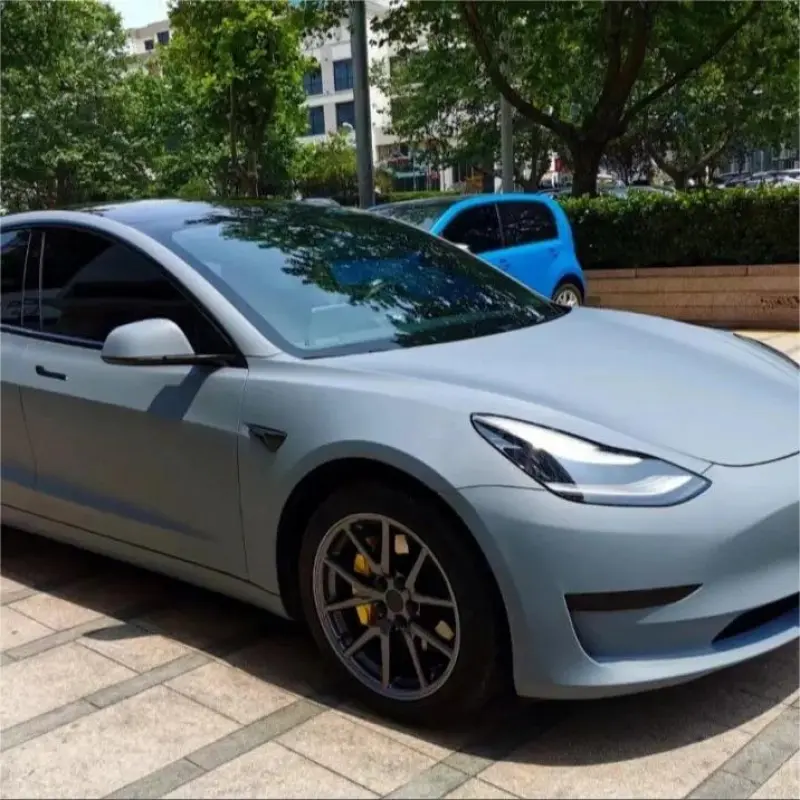 Matte Satin Cement Grey Car Vinyl Wrap