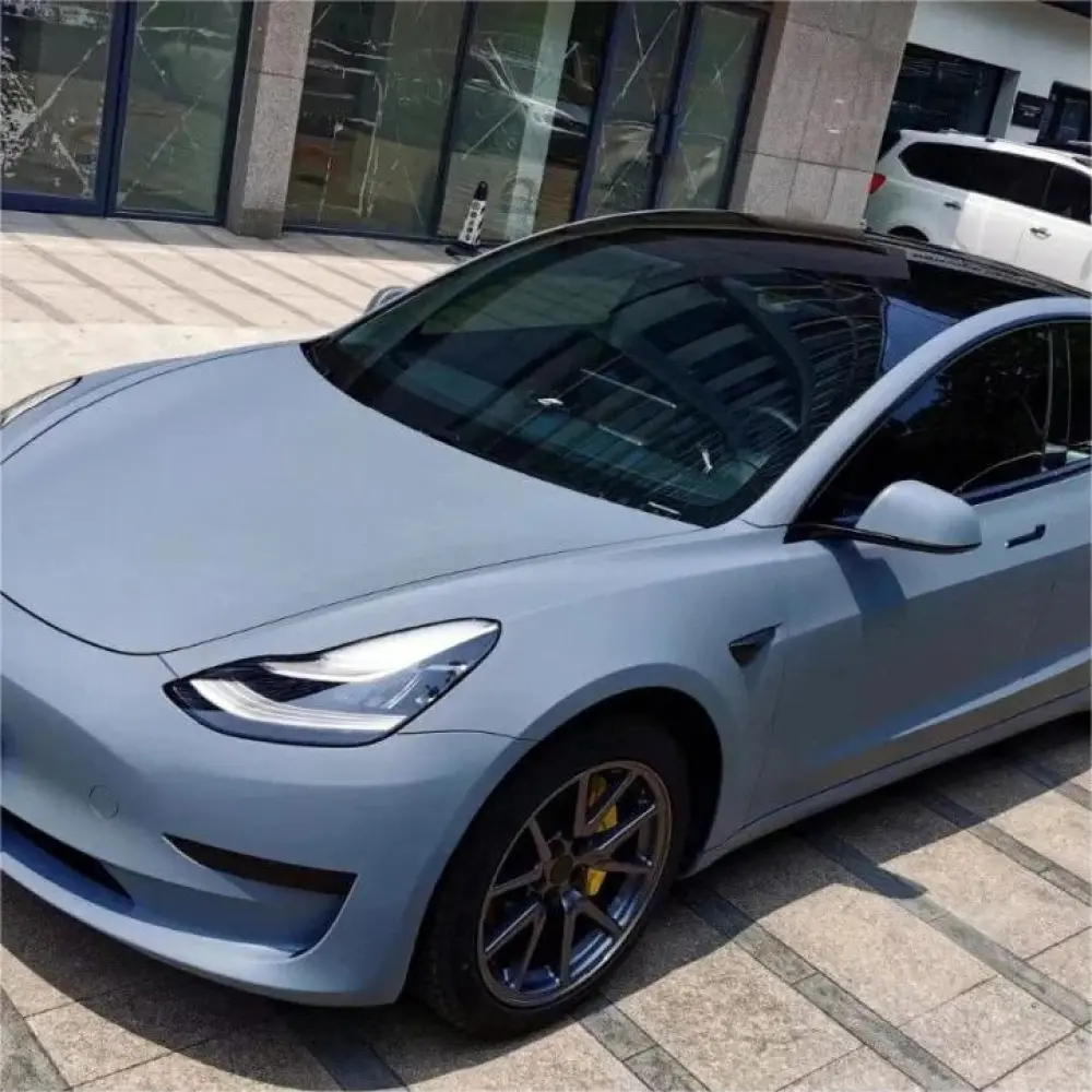 Matte Satin Cement Grey Car Vinyl Wrap