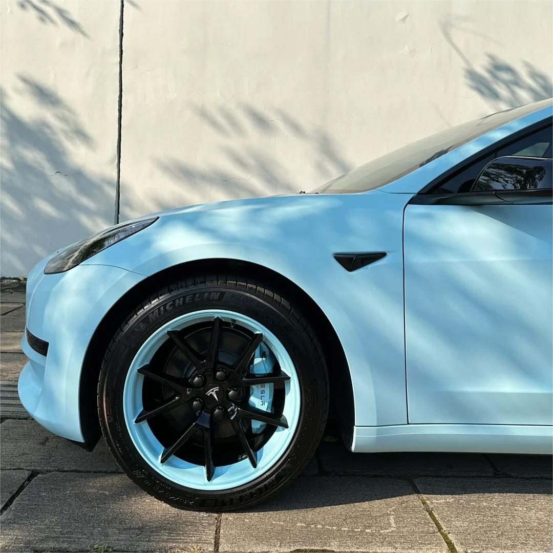 Matte Satin Glacier Blue Car Vinyl Wrap