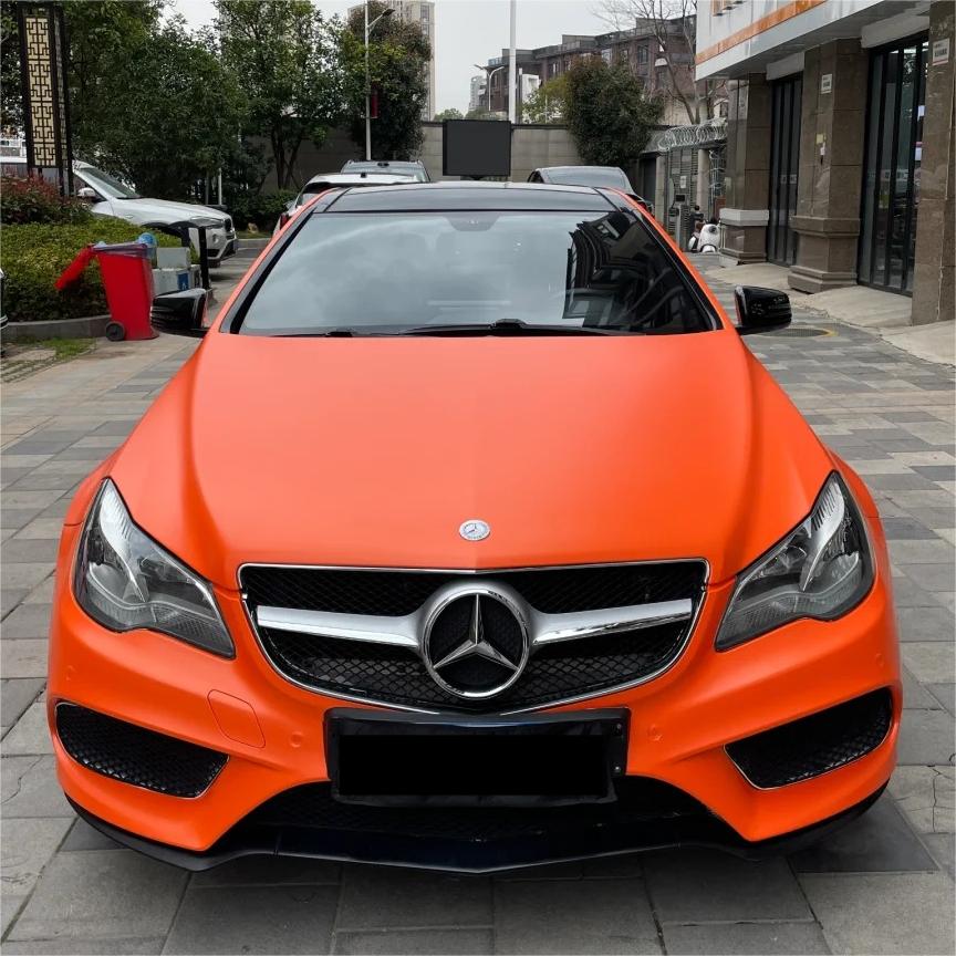 satin orange car wrap