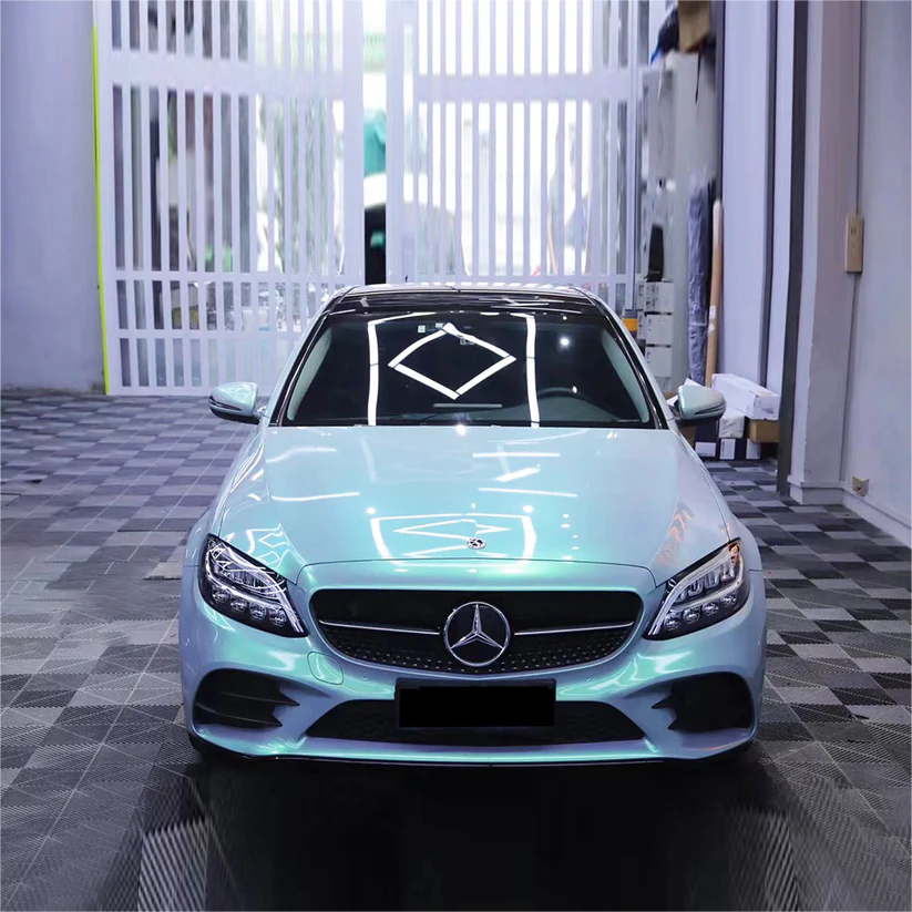 Gloss Metallic Twin Grey Green Car Vinyl Wrap Sale