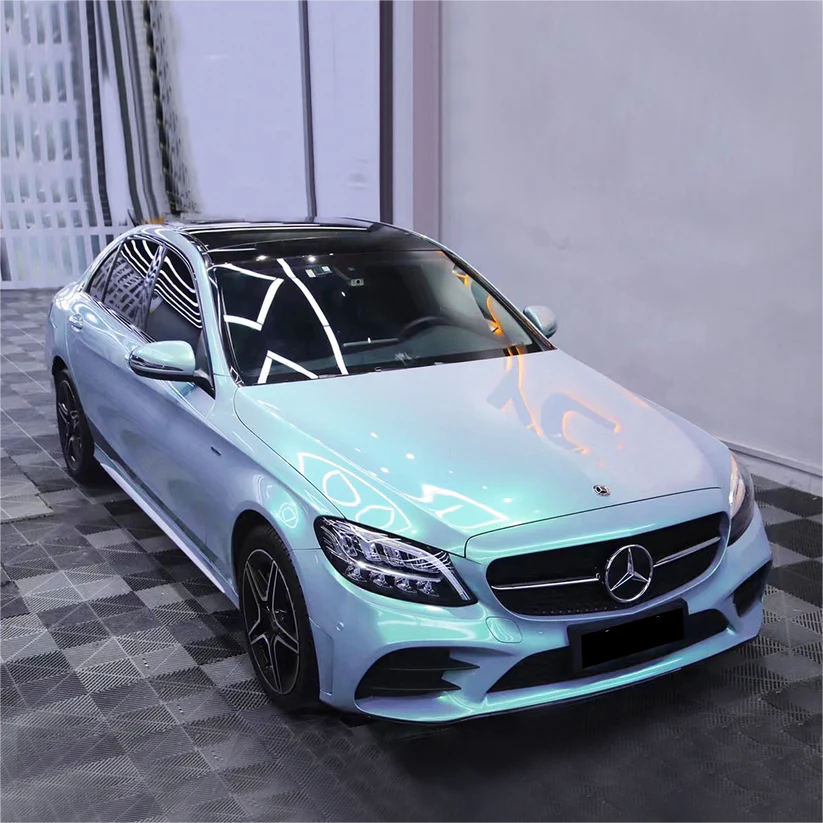 Gloss Metallic Twin Grey Green Car Vinyl Wrap Sale