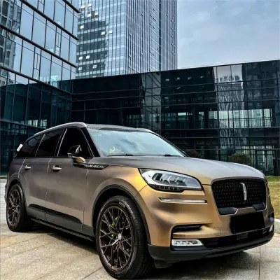 Matte Black Gold Car Vinyl Wrap 02