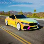 Gloss Rainbow Chrome Holographic Pink Car Vinyl Wrap PET