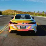Gloss Rainbow Chrome Holographic Pink Car Vinyl Wrap PET