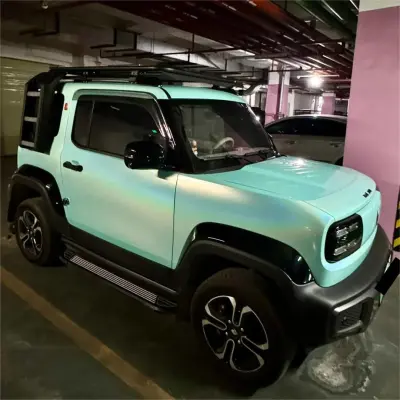 Matte Metallic Holographic Tiffany Blue Car Vinyl Wrap 02