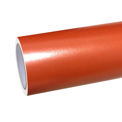 Satin Chrome Orange Car Vinyl Wrap 01