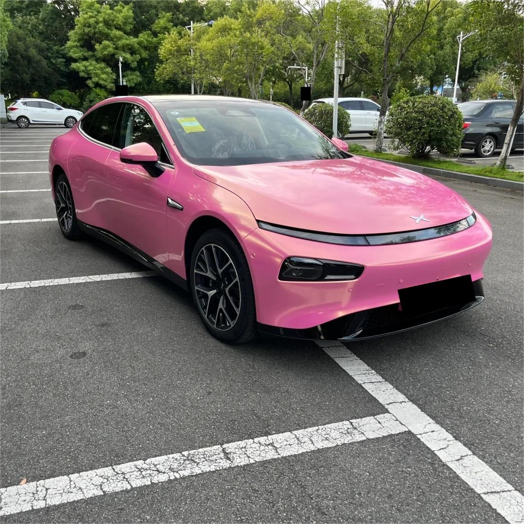 Gloss Metallic Diamond Gold Pink Car Vinyl Wrap