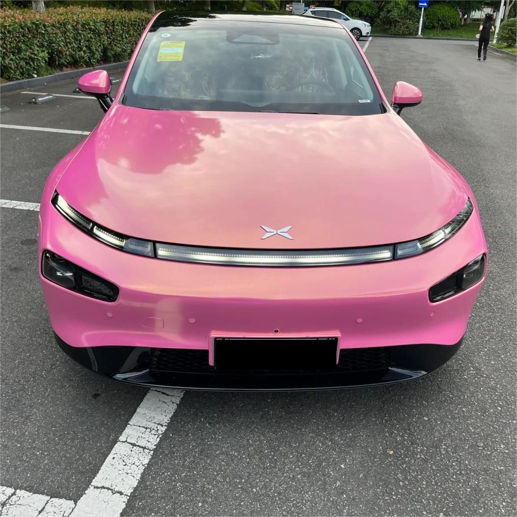 Gloss Metallic Diamond Gold Pink Car Vinyl Wrap