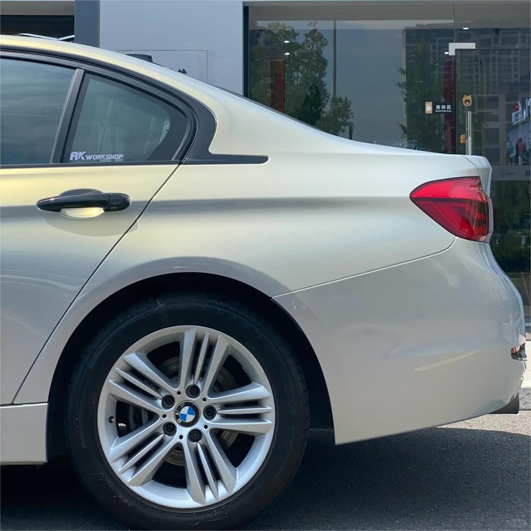 Gloss Metallic Diamond Grey Gold Car Vinyl Wrap