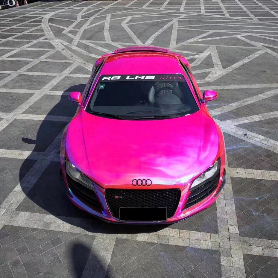 Gloss Rainbow Chrome Holographic Red Car Vinyl Wrap