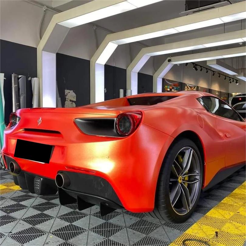 Matte Metallic Diamond Gold Orange Car Vinyl Wrap