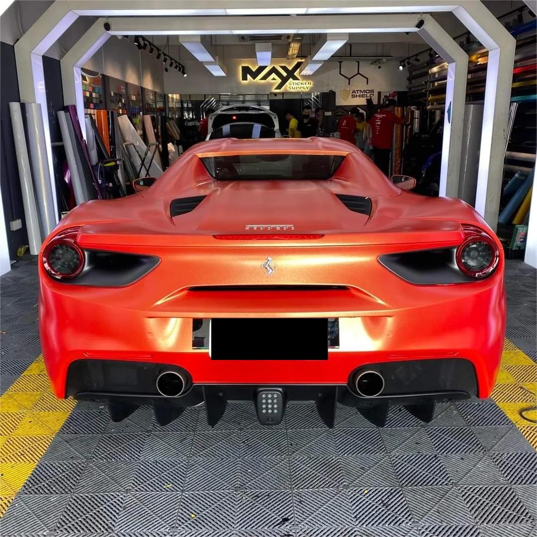 Matte Metallic Diamond Gold Orange Car Vinyl Wrap