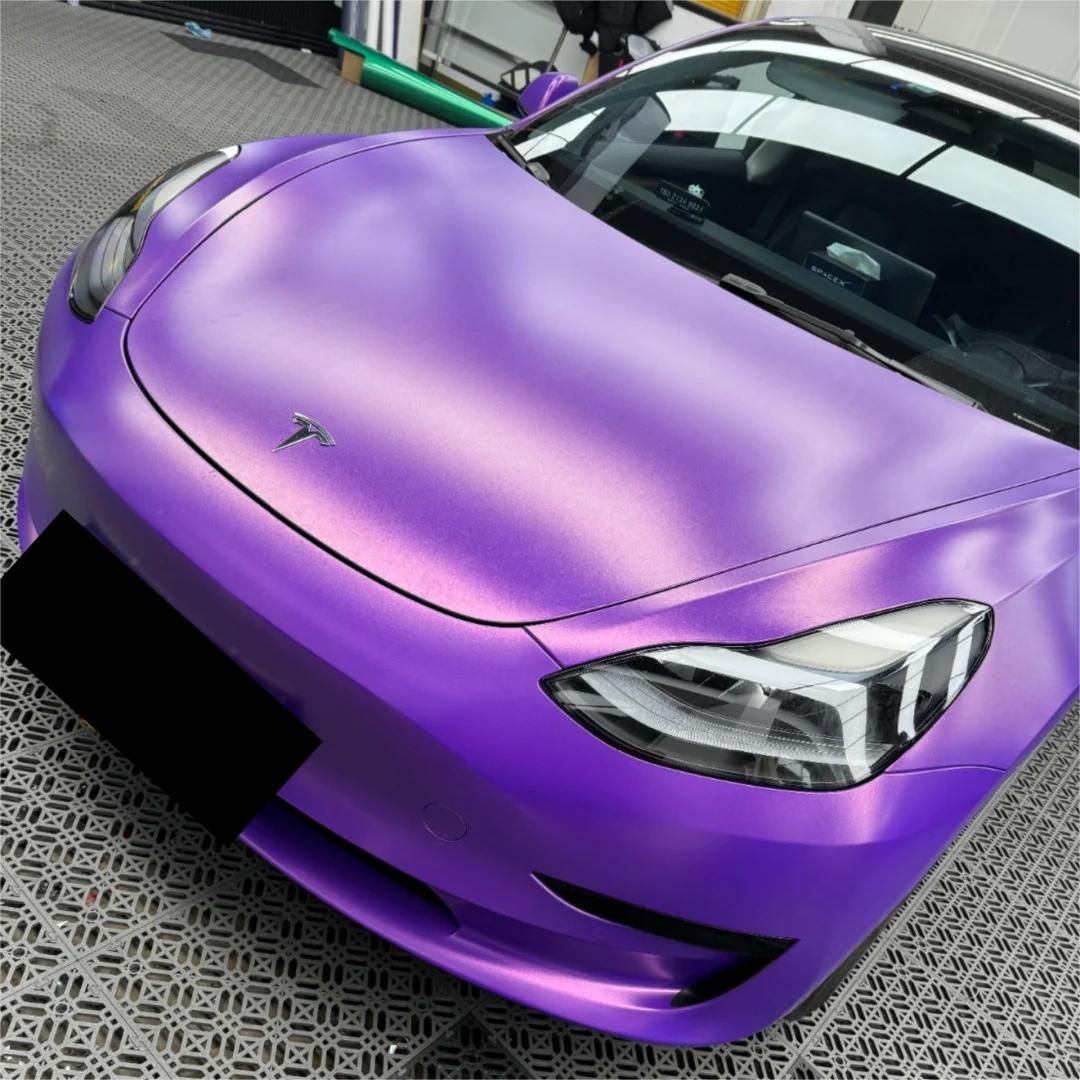 Matte Metallic Diamond Purple Gold Car Vinyl Wrap