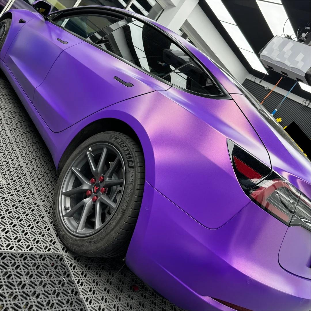 Matte Metallic Diamond Purple Gold Car Vinyl Wrap
