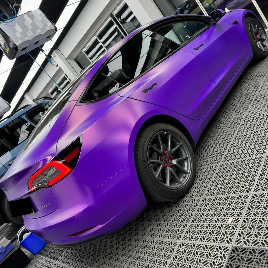 Matte Metallic Diamond Purple Gold Car Vinyl Wrap