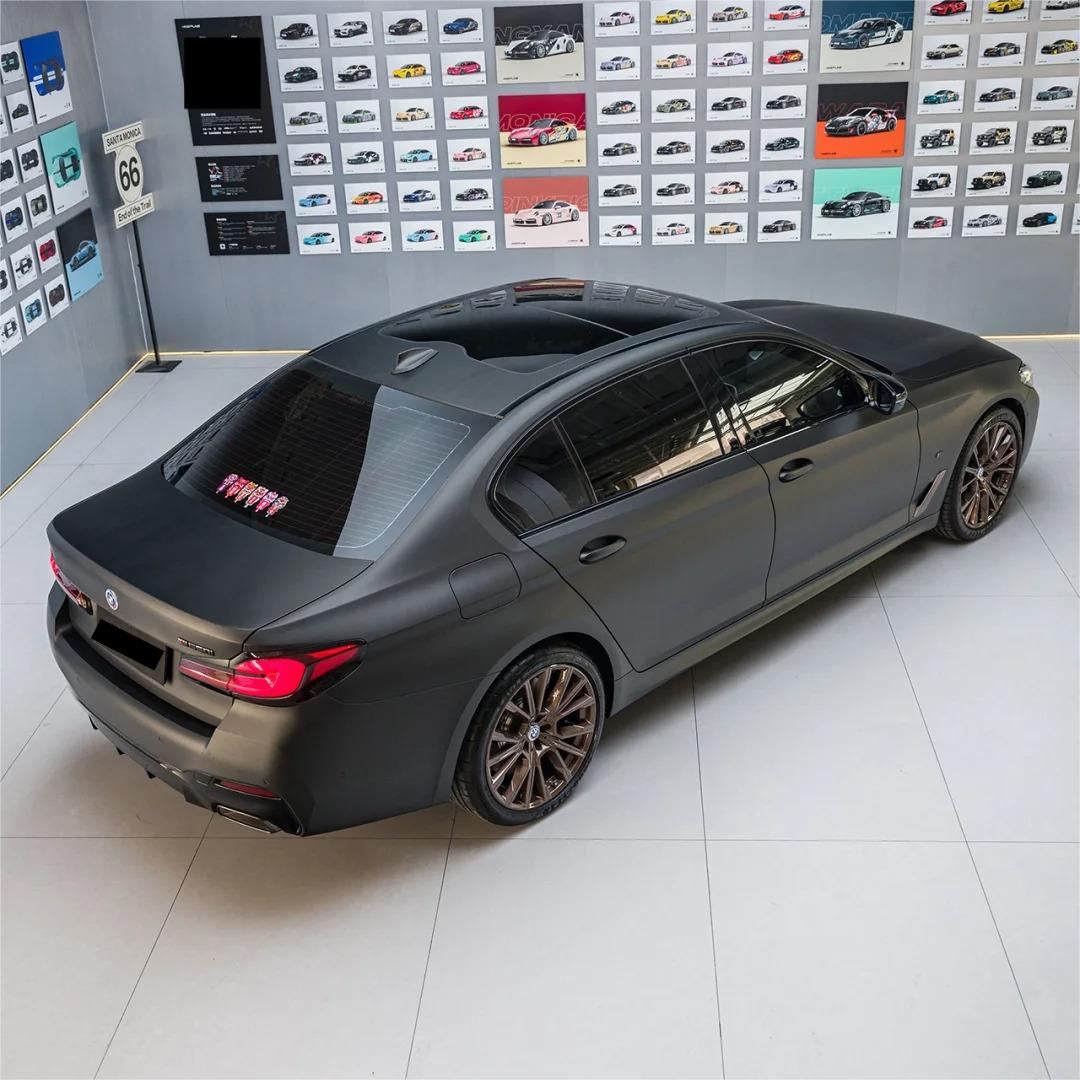 Matte Metallic Diamond Black Gold Car Vinyl Wrap