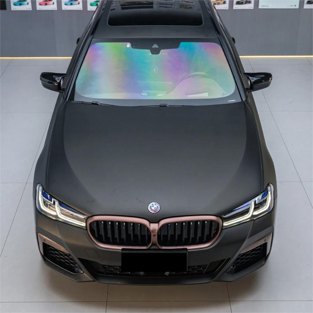 Matte Metallic Diamond Black Gold Car Vinyl Wrap