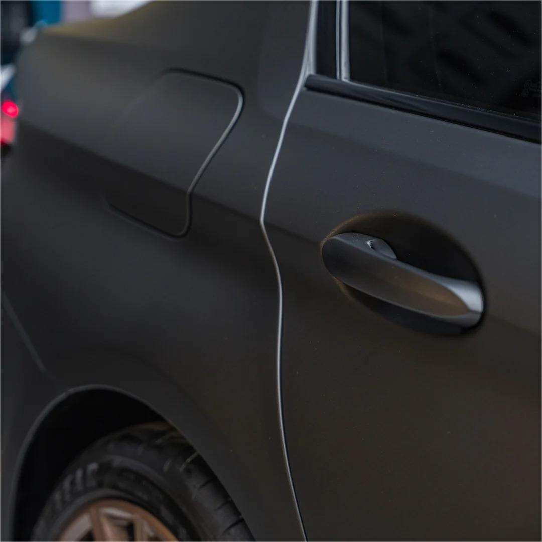 Matte Metallic Diamond Black Gold Car Vinyl Wrap