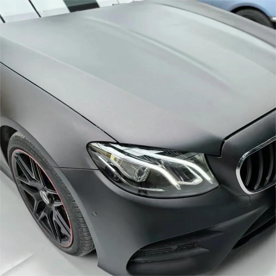 Matte Metallic Diamond Black Red Car Vinyl Wrap PET