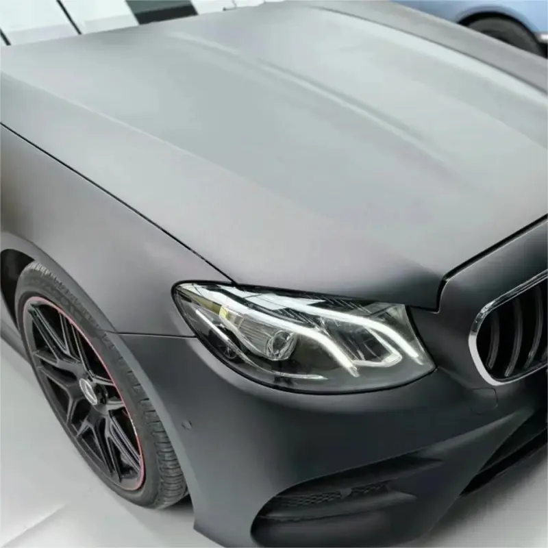 Matte Metallic Diamond Black Red Car Vinyl Wrap