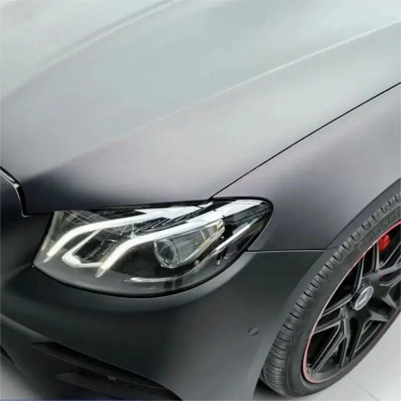 Matte Metallic Diamond Black Red Car Vinyl Wrap