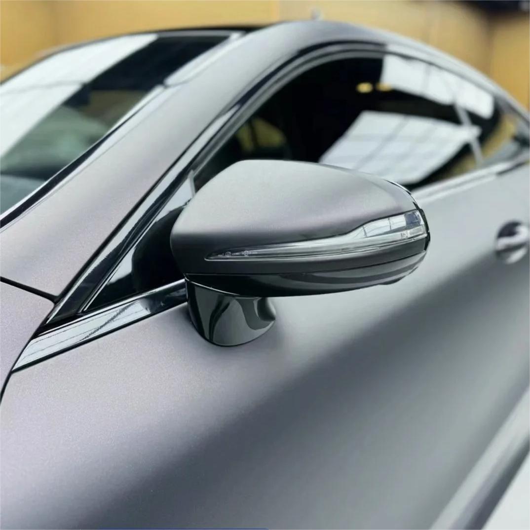 Matte Metallic Diamond Black Red Car Vinyl Wrap PET