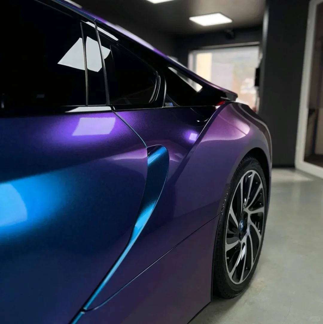 Gloss Metallic Diamond Purple Red Car Vinyl Wrap