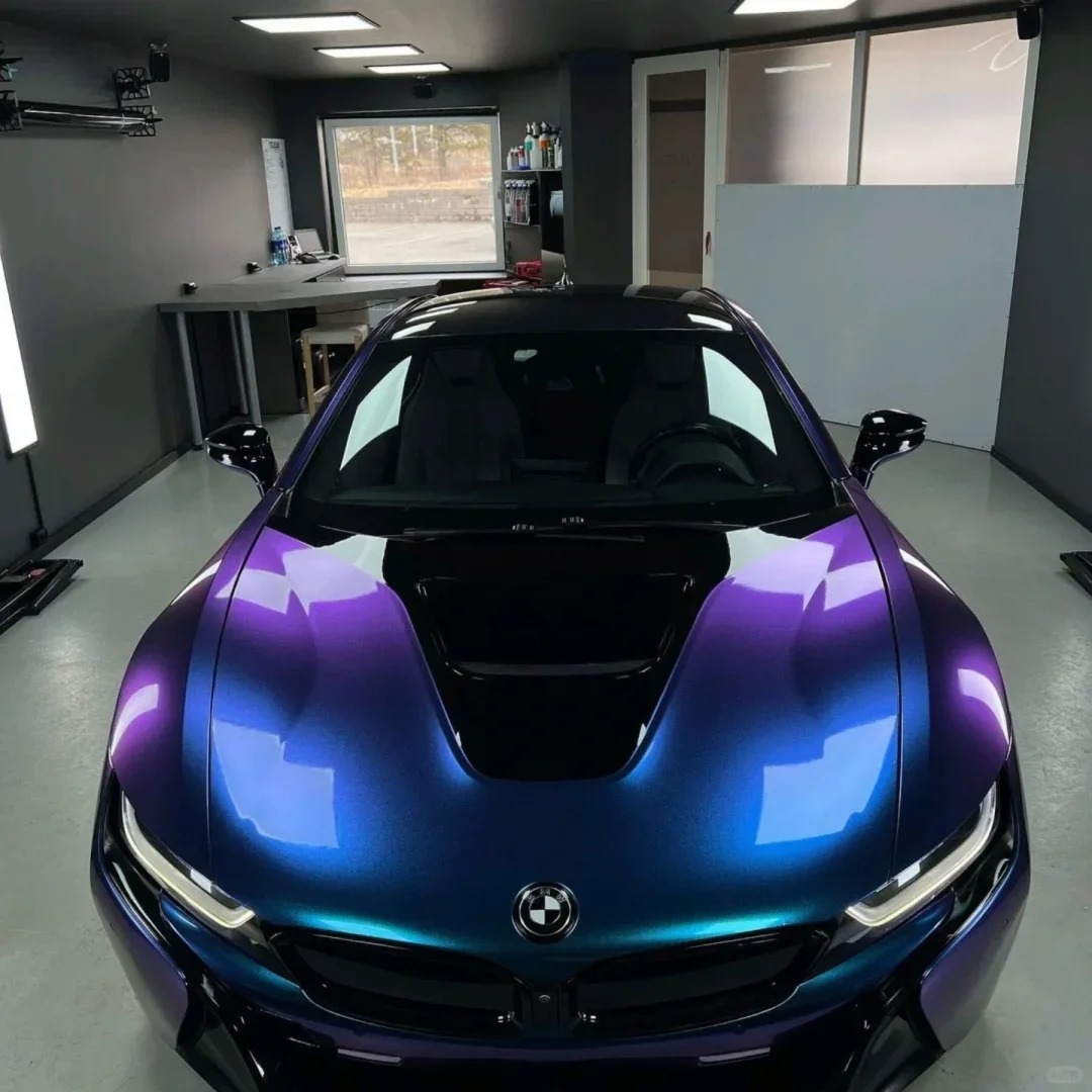 Gloss Metallic Diamond Purple Red Car Vinyl Wrap