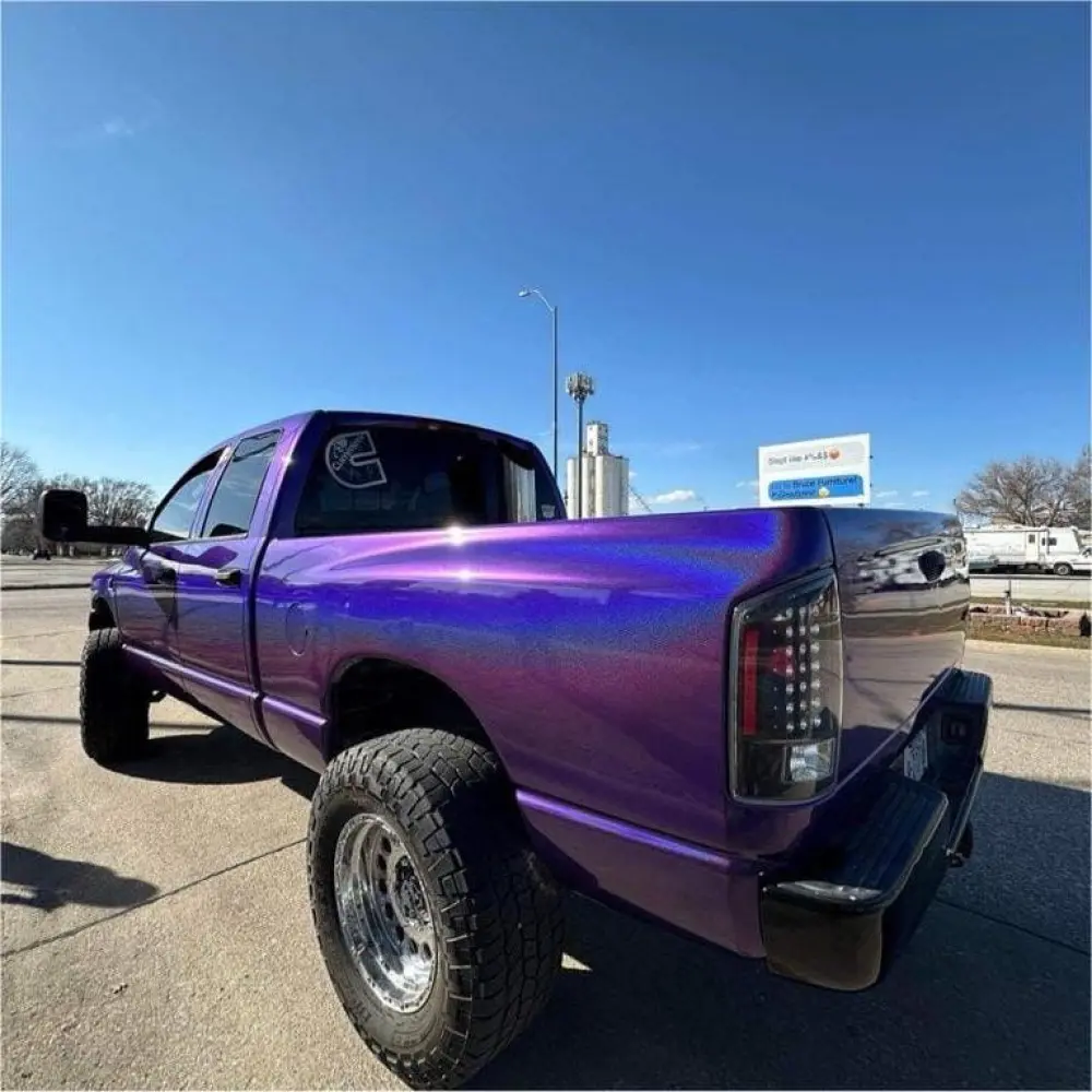 Gloss Metallic Rainbow Laser Dark Purple Car Vinyl Wrap
