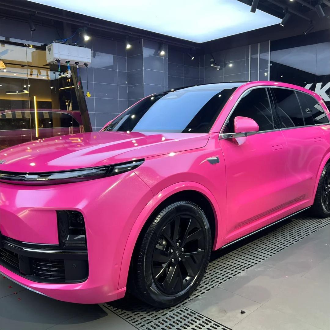 Gloss Metallic Sparkle Glitter Pink Car Vinyl Wrap 