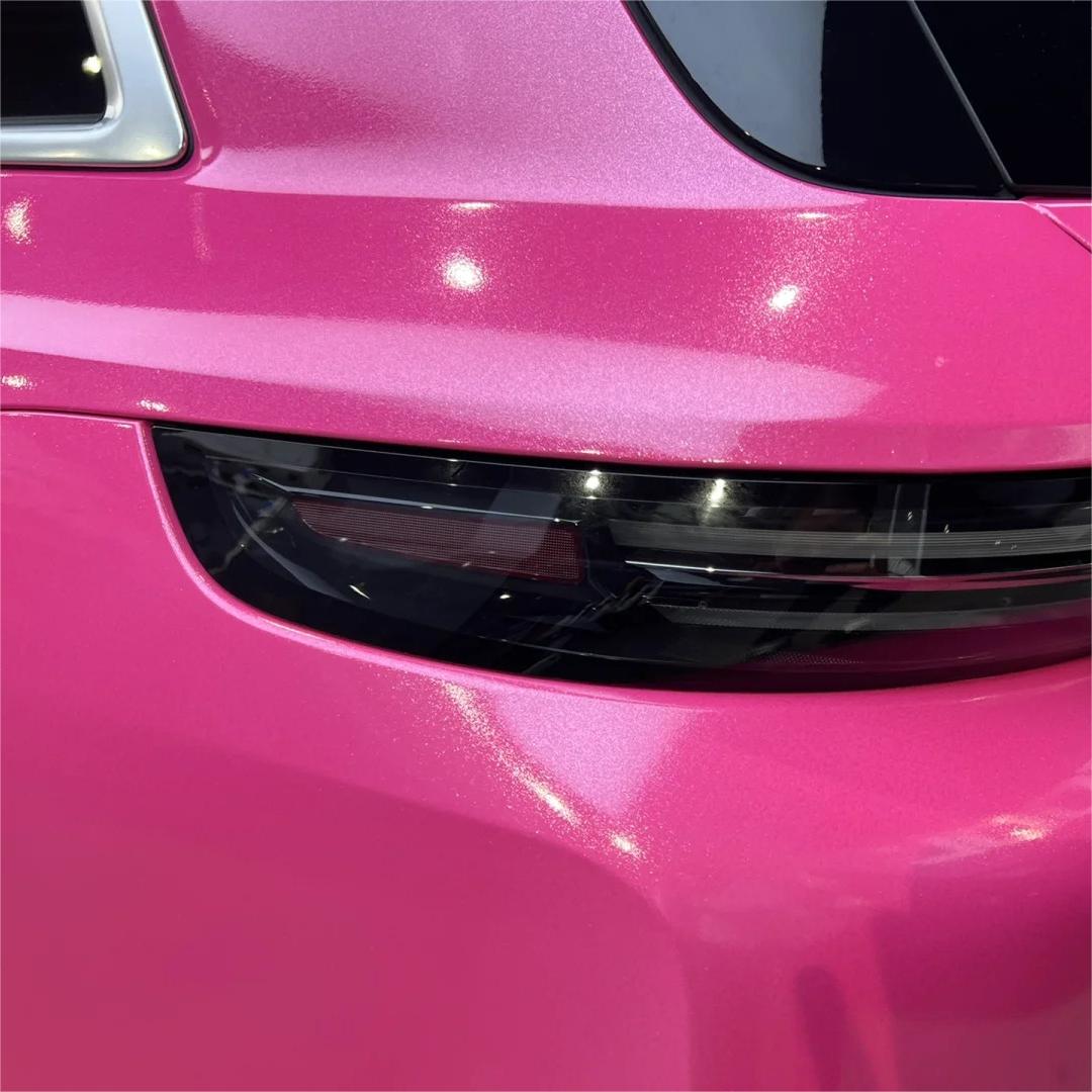 Gloss Metallic Sparkle Glitter Pink Car Vinyl Wrap 