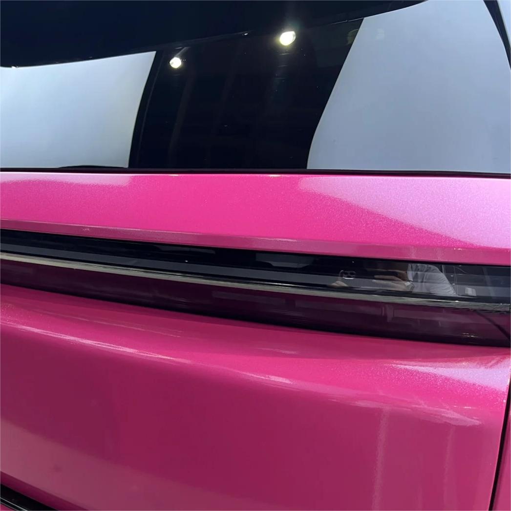 Gloss Metallic Sparkle Glitter Pink Car Vinyl Wrap 