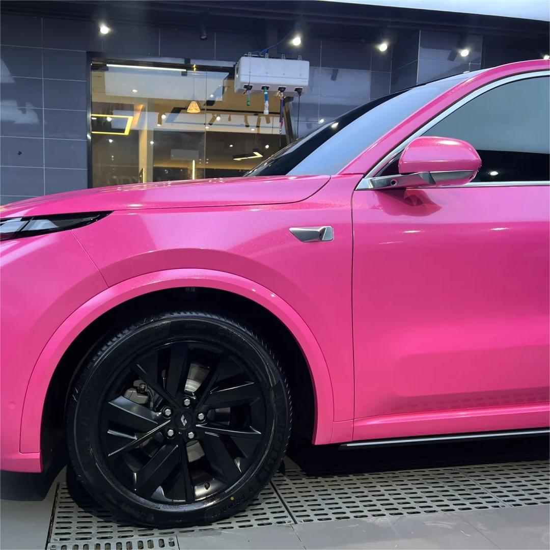 Gloss Metallic Sparkle Glitter Pink Car Vinyl Wrap 